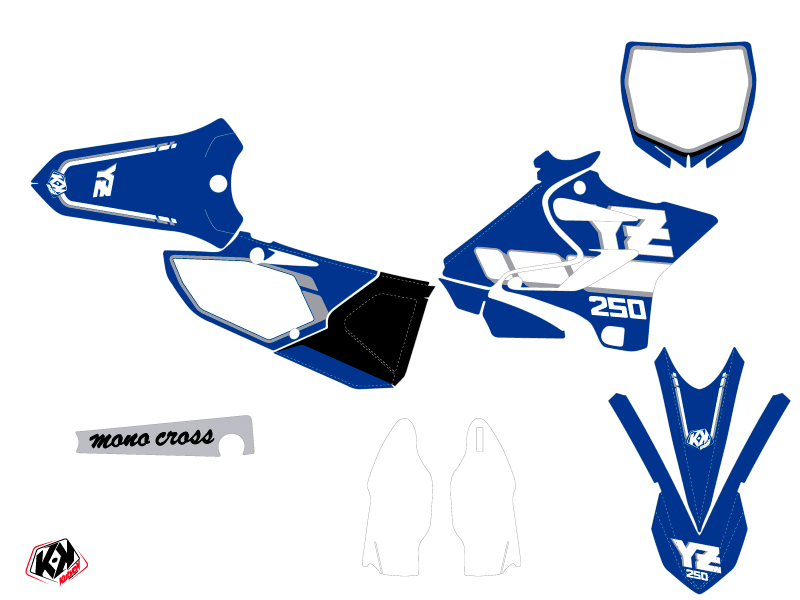 Kit Décoration Moto Cross Vintage Yamaha 250 YZ Bleu KUTVEK - vue 2