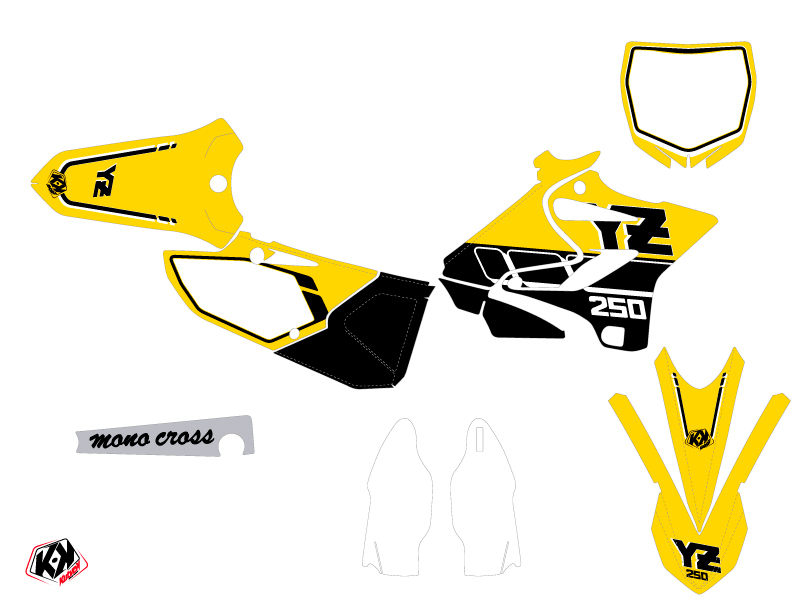 Kit Déco Moto Cross Vintage Yamaha 250 YZ Jaune KUTVEK - vue 2