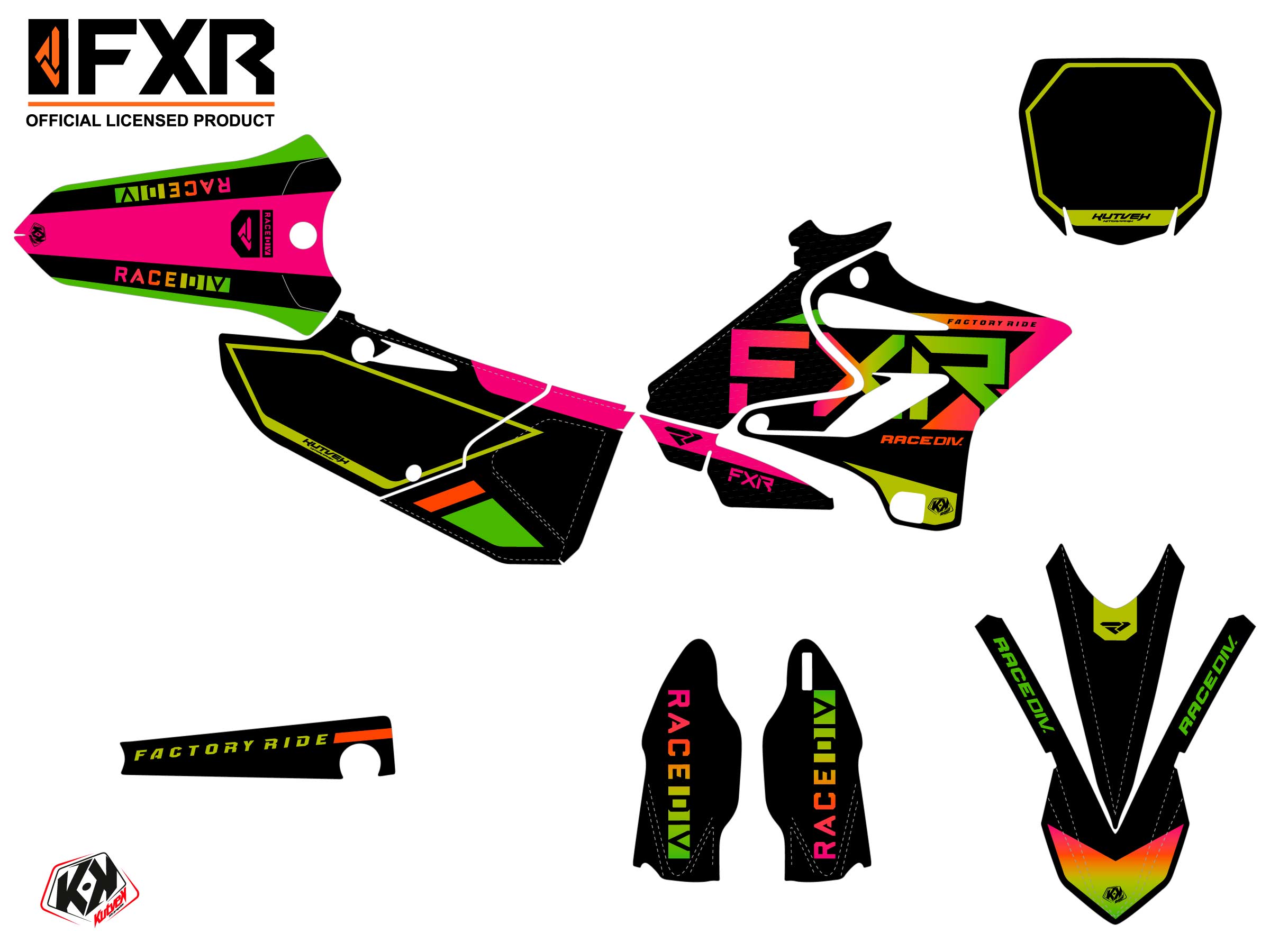 Kit Décoration Moto-Cross FXR N2 Yamaha 250 YZ KUTVEK - vue 2
