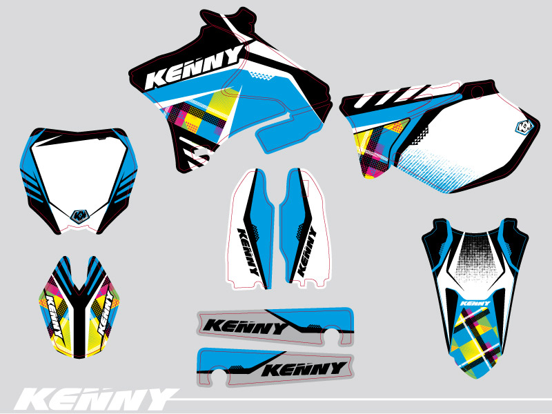 Kit plastiques décor moto cross Kenny Yamaha 250 YZ - vue 2