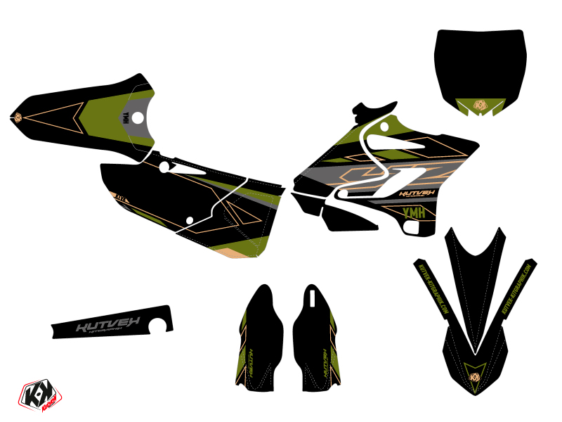 Kit Décoration Moto-Cross Outline Yamaha 250 YZ Kaki KUTVEK - vue 2