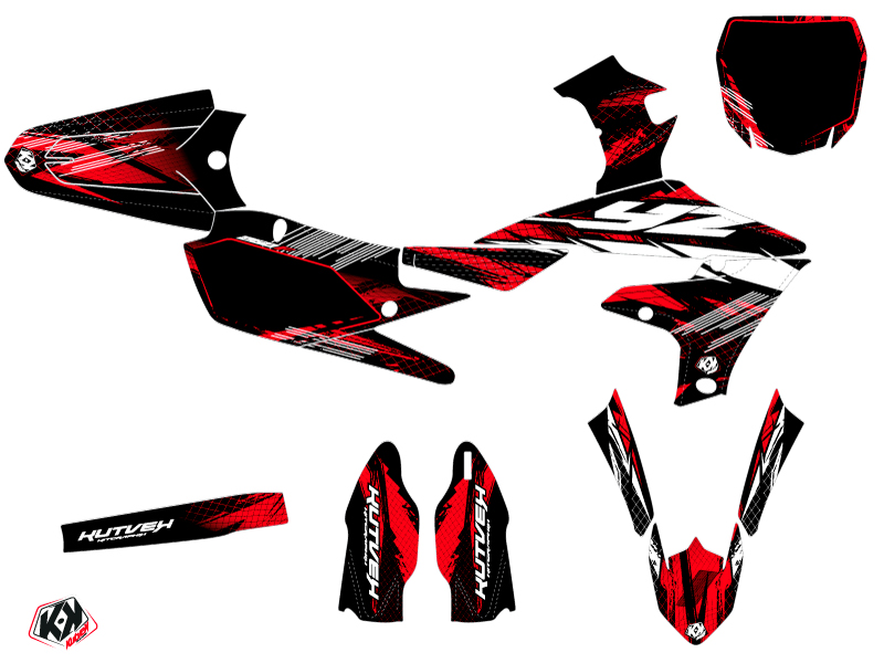 Kit déco moto cross Techno Yamaha 250 YZF Rouge KUTVEK - vue 2