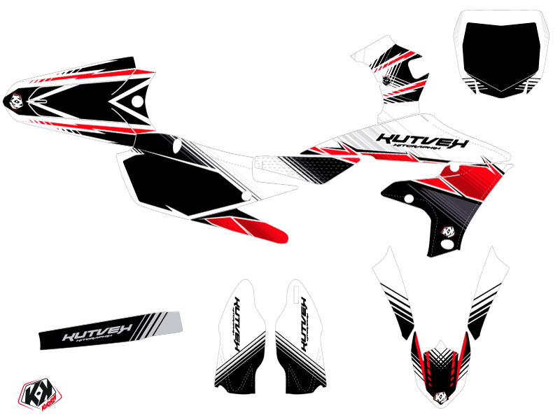 Kit de décoration Moto Cross Stripe Yamaha 250 YZF Rouge KUTVEK - vue 2