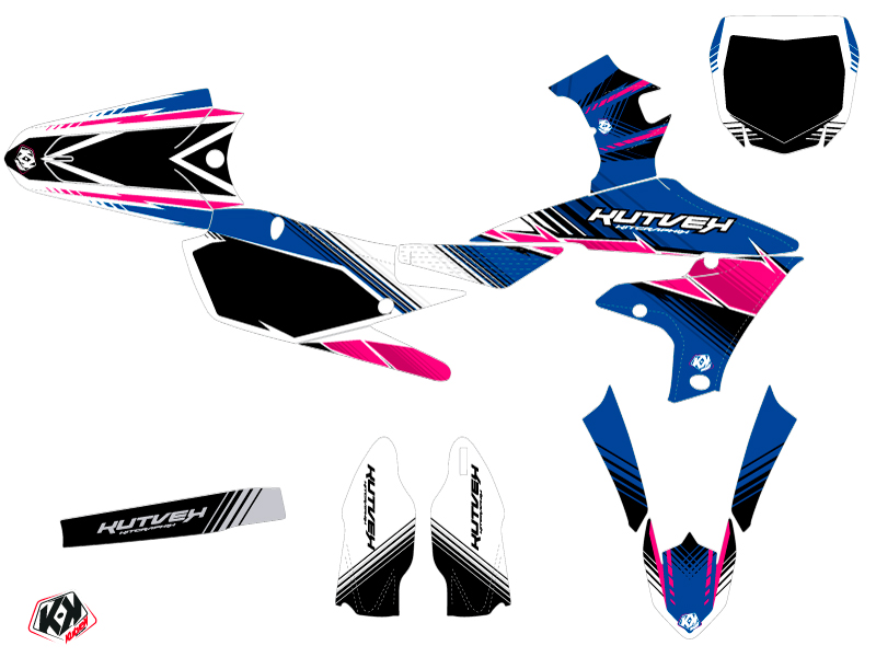 Kit décoration motocross Yamaha 250 YZF à rayures rose KUTVEK - vue 2