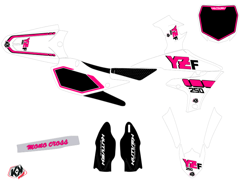 Kit décoration motocross vintage Yamaha 250 YZF rose KUTVEK - vue 2