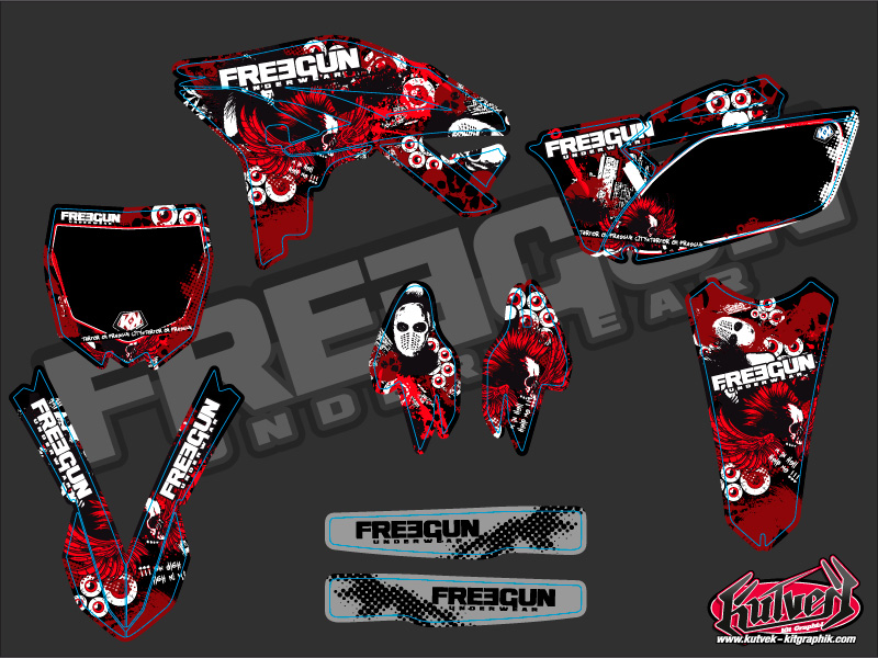 Kit plastiques Freegun Yamaha 250 YZF rouge - vue 2
