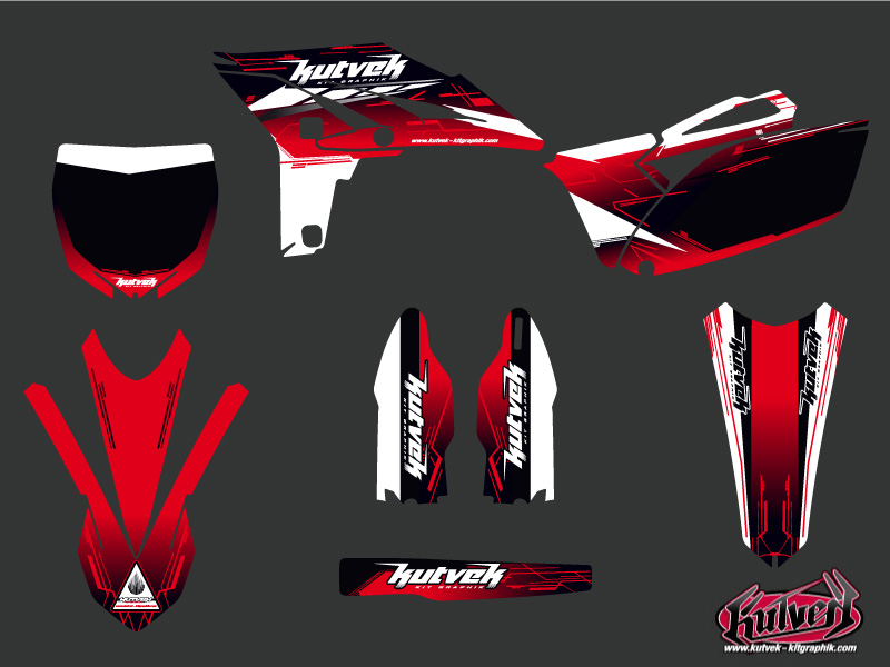 Kit décoration moto cross Slider Yamaha 250 YZF Rouge KUTVEK - vue 2