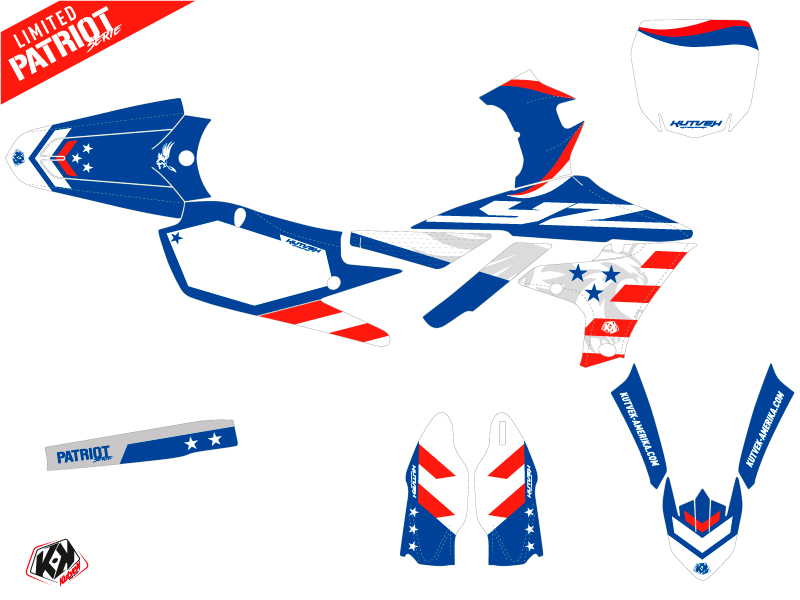 Kit Décoration Moto Cross Patriot Yamaha 250 YZF Bleu KUTVEK - vue 2
