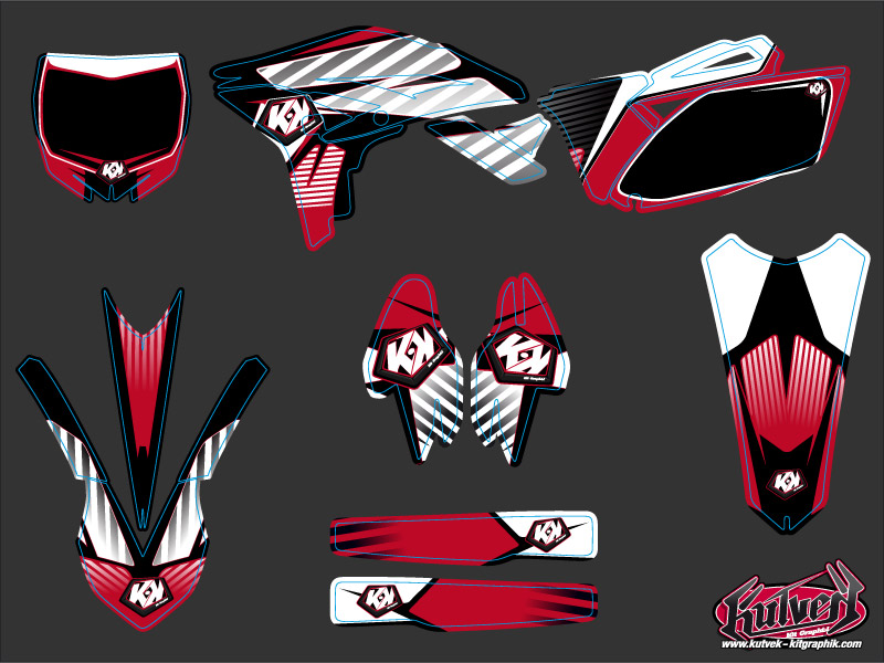 Kit Déco Moto Cross Factory Yamaha 250 YZF Rouge KUTVEK - vue 2