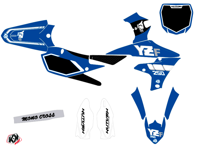 Kit Déco Moto Cross Vintage Yamaha 250 YZF Bleu KUTVEK - vue 2