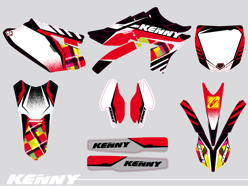 Kit décoration motocross Kenny Yamaha 250 YZF rouge KUTVEK - vue 2