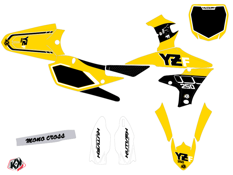 Kit décoration motocross vintage Yamaha 250 YZF jaune KUTVEK - vue 2