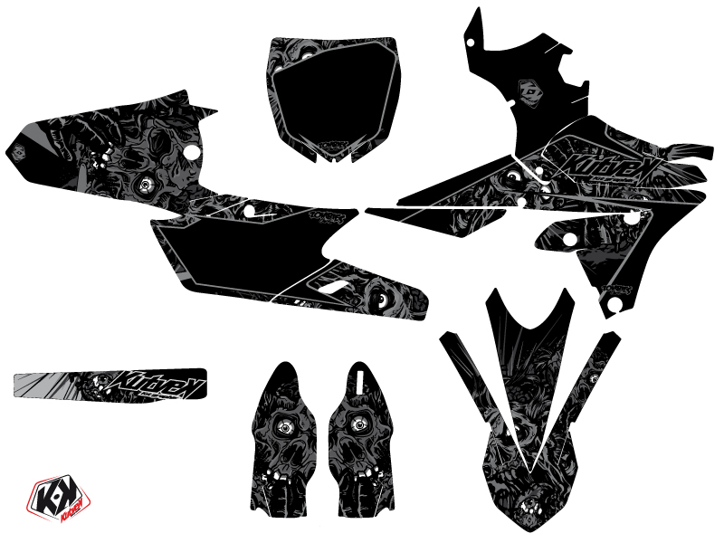 Kit Plastiques Moto Cross Zombies Dark Yamaha 250 YZF Noir KUTVEK - vue 2