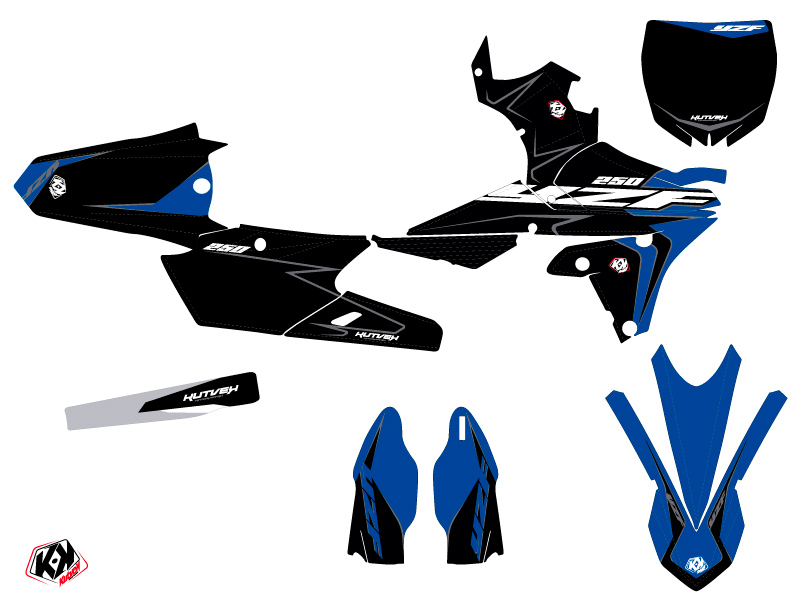 Kit Décoration Moto Cross Halftone Yamaha 250 YZF Noir Bleu KUTVEK - vue 2