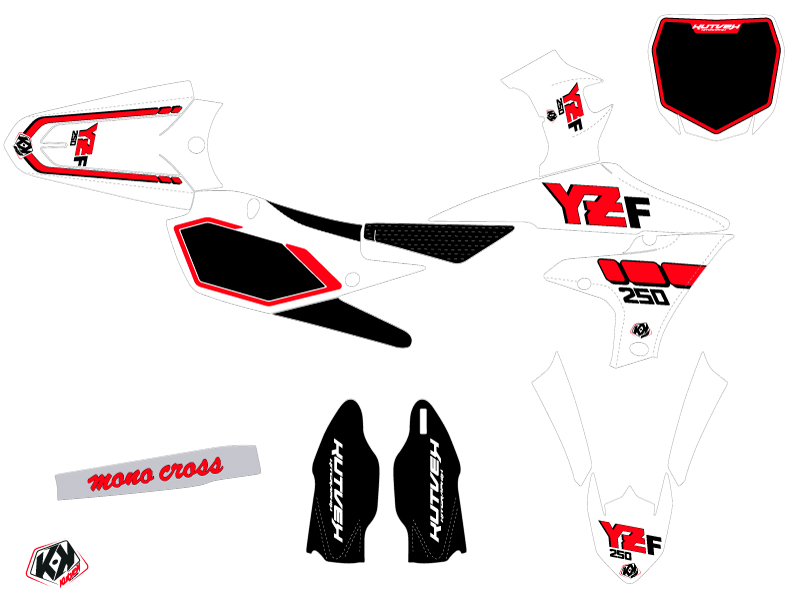Kit plastiques déco Moto Cross Vintage Yamaha 250 YZF Rouge KUTVEK - vue 2