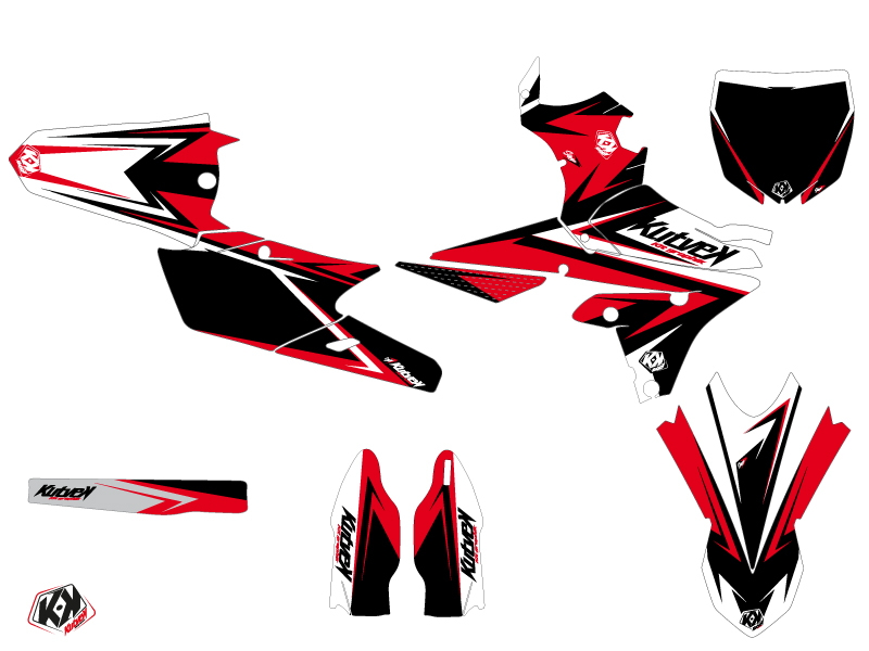 Kit Déco Moto Cross Yamaha YZF 250 Stage Noir Rouge KUTVEK - vue 2