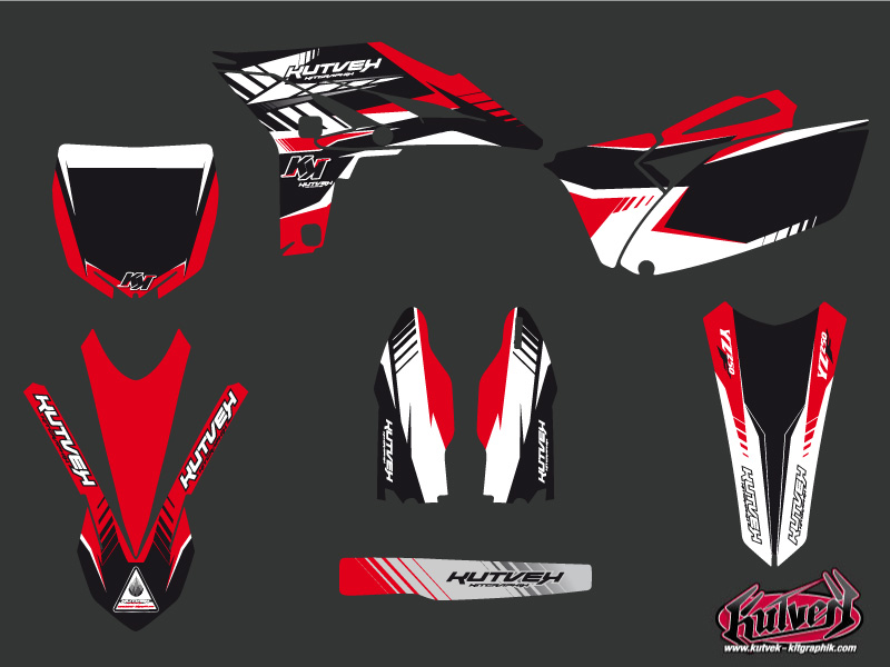 Kit Déco Moto Cross Yamaha Pulsar 250 YZF Rouge KUTVEK - vue 2