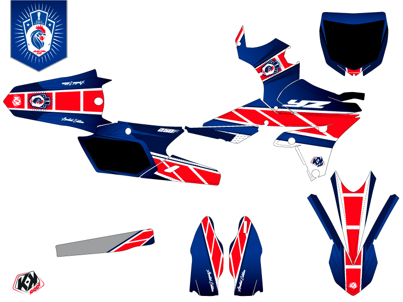 Kit plastiques décoration Moto Cross Replica France 2018 Édition Limitée Yamaha 250 YZF KUTVEK - vue 2
