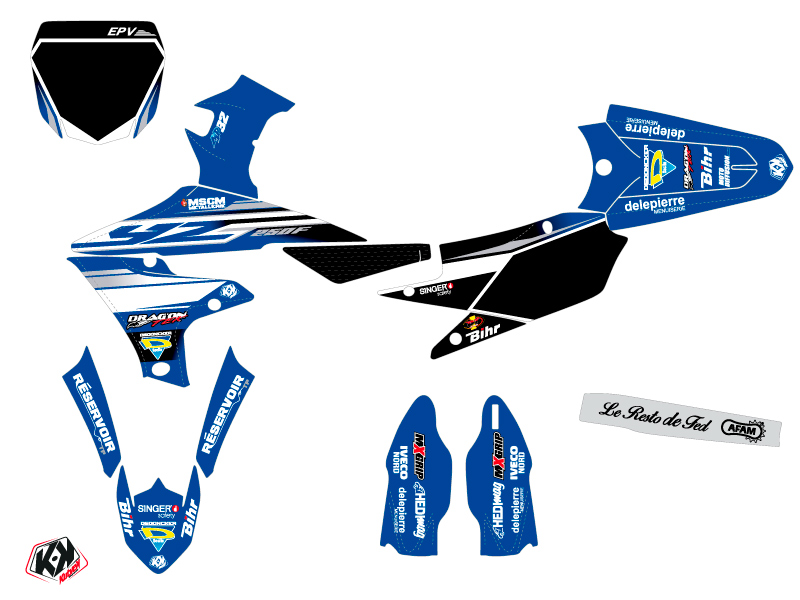 Kit Décoration Moto Cross Replica Potisek Yamaha 250 YZF 2018-2019 KUTVEK - vue 2