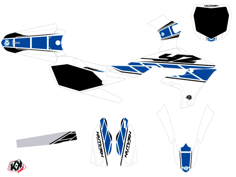Kit plastiques déco moto cross Yamaha 250 YZF Blanc Bleu Replica Kutvek - vue 2