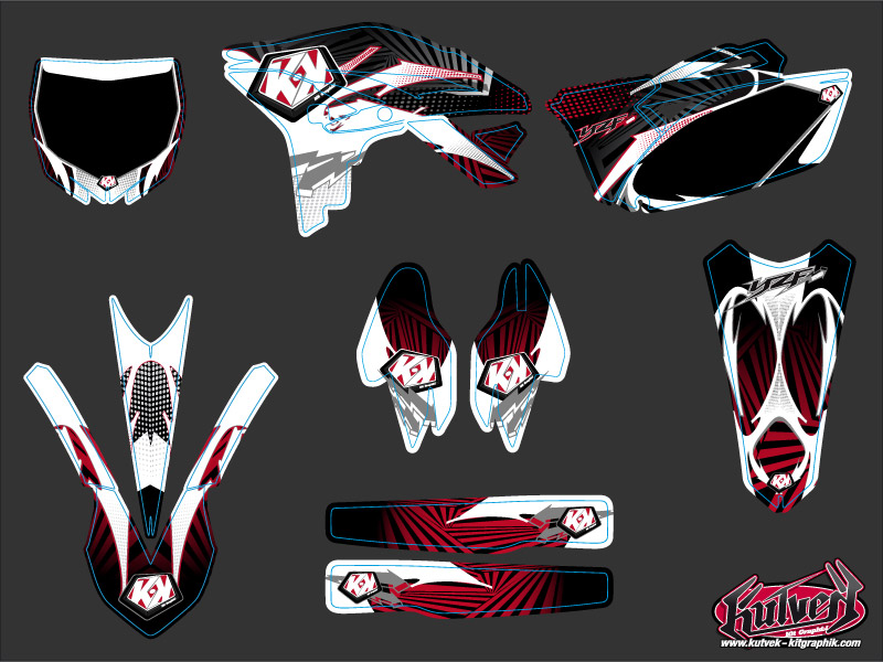 Kit décoration motocross Yamaha 250 YZF Graff rouge KUTVEK - vue 2