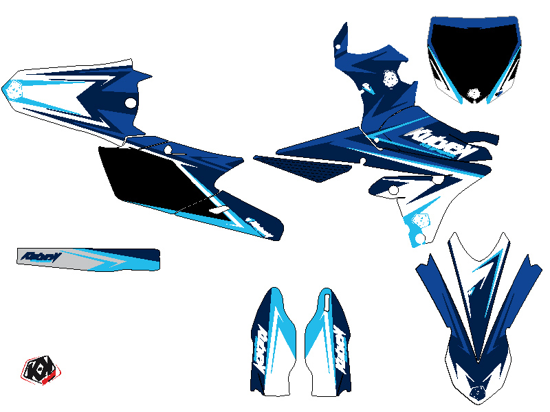 Kit déco moto-cross Stage Yamaha 250 YZF Bleu KUTVEK - vue 2