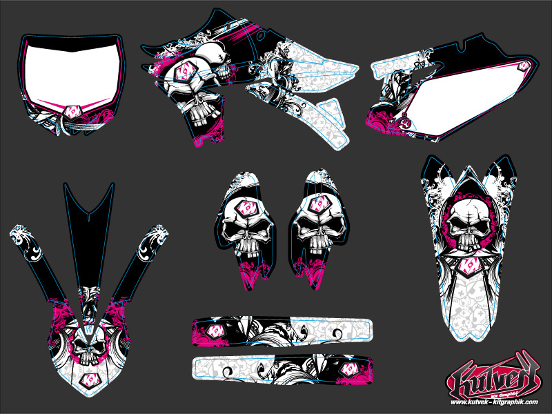 Kit Décoration Moto-cross Trash Yamaha 450 YZF Noir Rose KUTVEK - vue 2