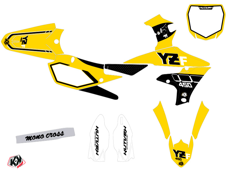 Kit Décoration Moto Cross Vintage Yamaha 450 YZF Jaune KUTVEK - vue 2