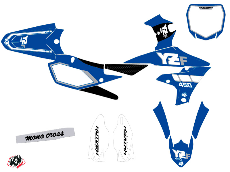 Kit décoration moto cross vintage Yamaha 450 YZF bleu KUTVEK - vue 2
