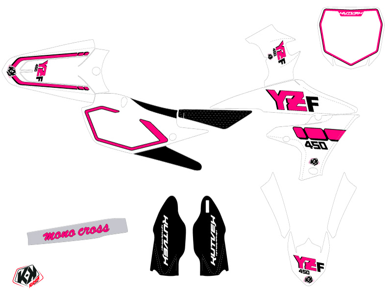 Kit décoration moto cross vintage Yamaha 450 YZF rose KUTVEK - vue 2