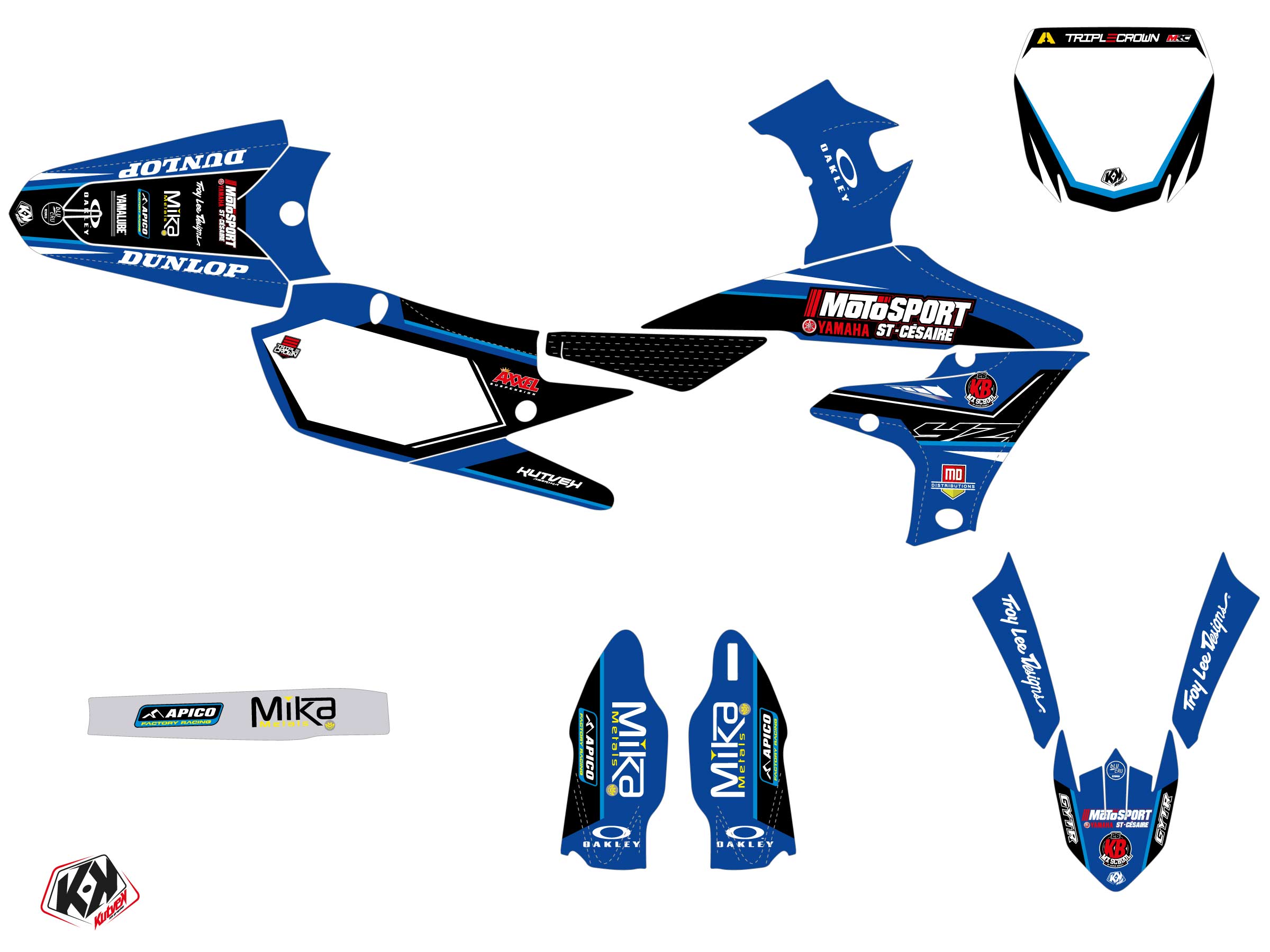 Kit Déco Moto Cross Replica Kaven Benoît K21 Yamaha 450 YZF KUTVEK - vue 2
