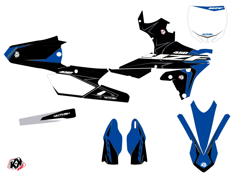 Kit décoration motocross Halftone Yamaha 450 YZF noir bleu KUTVEK - vue 2