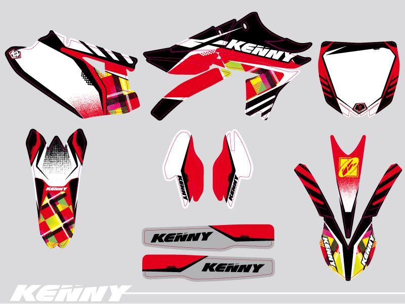 Kit décoration motocross Kenny Yamaha 450 YZF rouge KUTVEK - vue 2