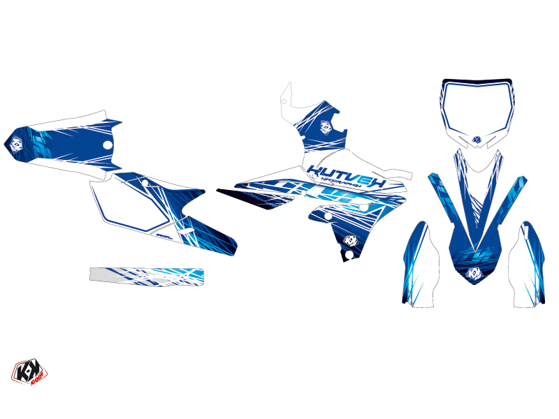 Kit Plastiques Moto Cross Eraser Yamaha 450 YZF Bleu KUTVEK - vue 2