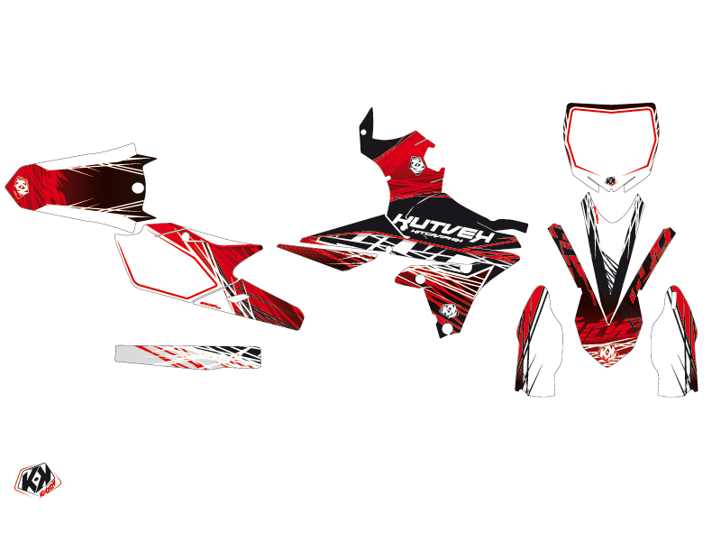 Kit décoration motocross Yamaha 450 YZF Rouge Blanc Eraser KUTVEK - vue 2