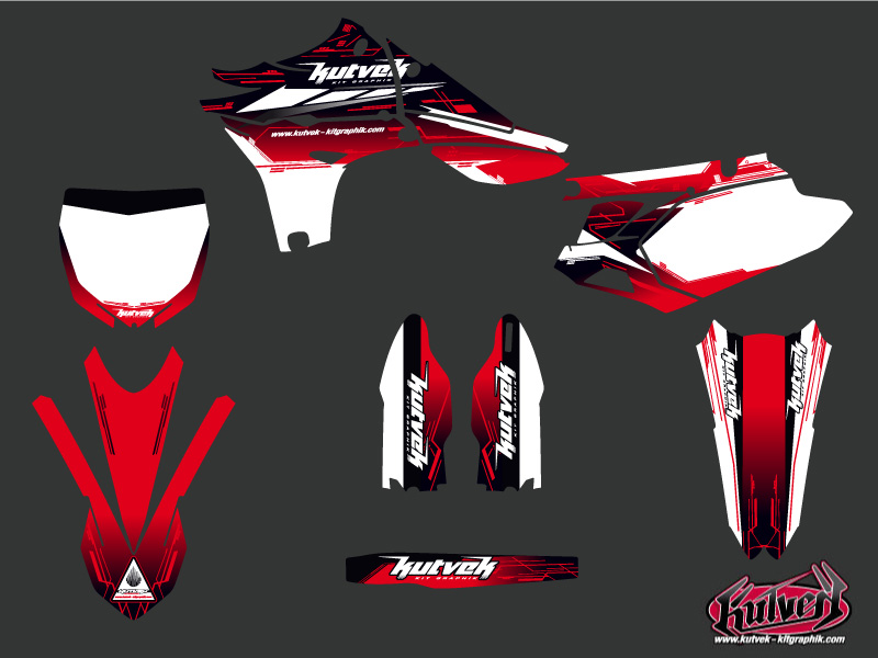 Kit décoration moto cross Yamaha 450 YZF rouge KUTVEK - vue 2