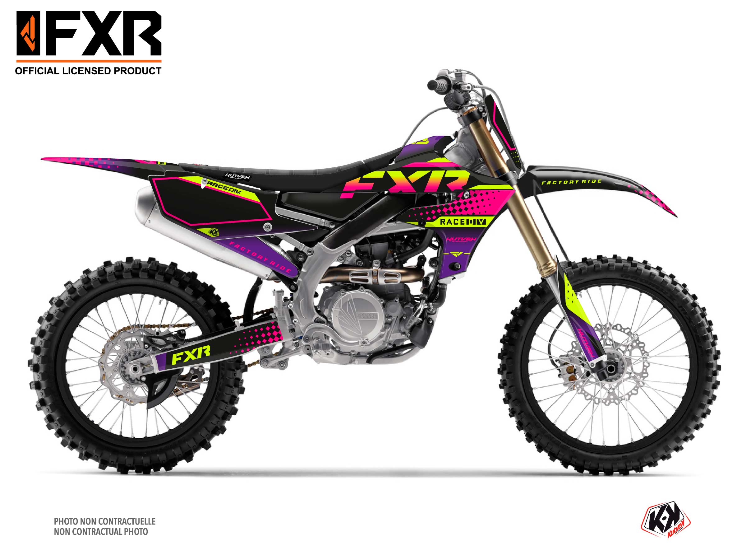 Kit Décoration Moto Cross FXR N3 Yamaha 450 YZF Noir KUTVEK