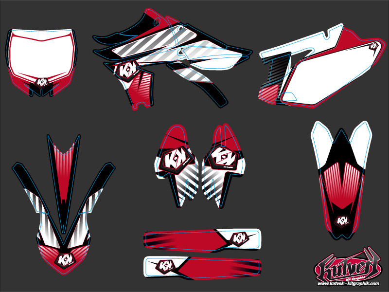Kit de décoration motocross factory Yamaha 450 YZF rouge KUTVEK - vue 2
