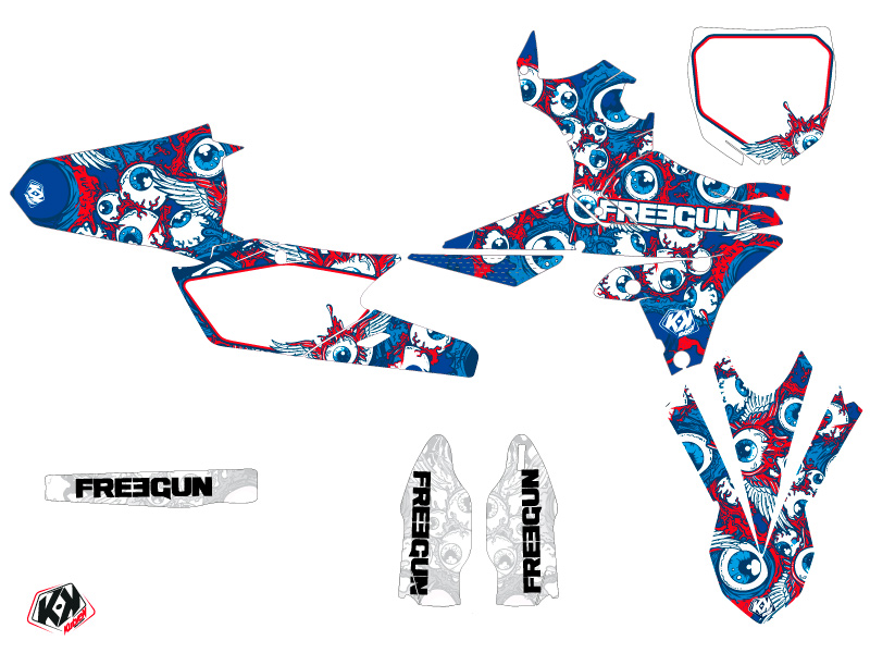 Kit Décoration Moto Cross Freegun Eyed Yamaha YZF 450 Rouge - vue 2