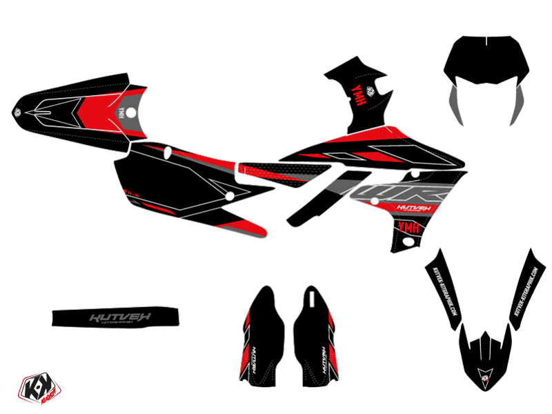 Kit plastiques décoration motocross Yamaha 250 WRF Rouge Outline Kutvek - vue 2