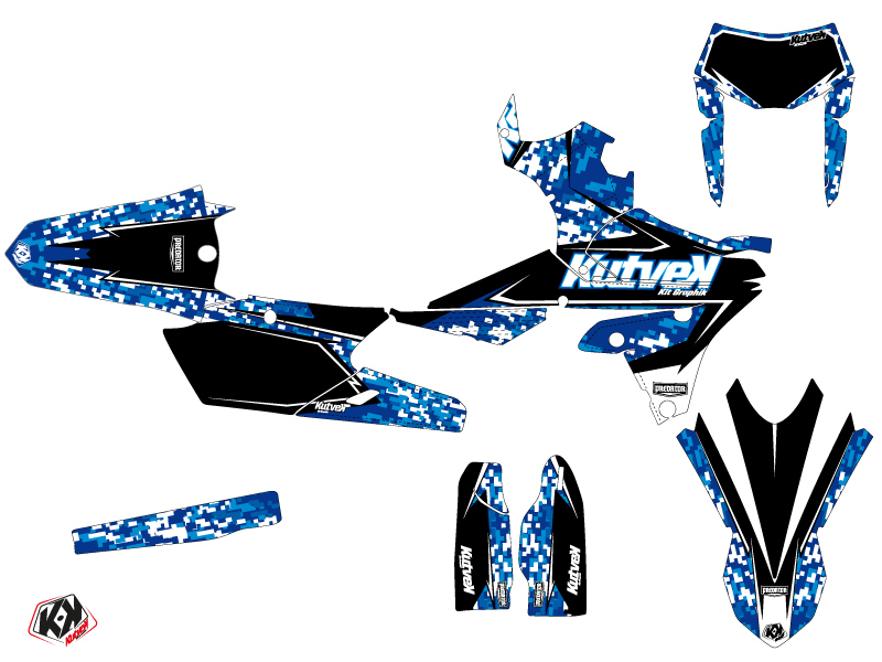 Kit décoration moto-cross Prédateur Yamaha 250 WRF bleu KUTVEK - vue 2