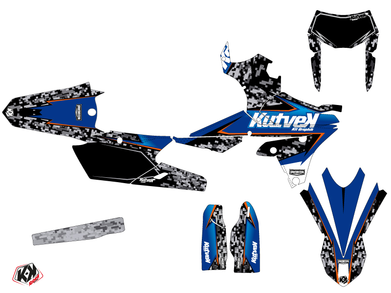 Kit Décoration Moto Cross Predator Yamaha 250 WRF Noir Bleu KUTVEK - vue 2