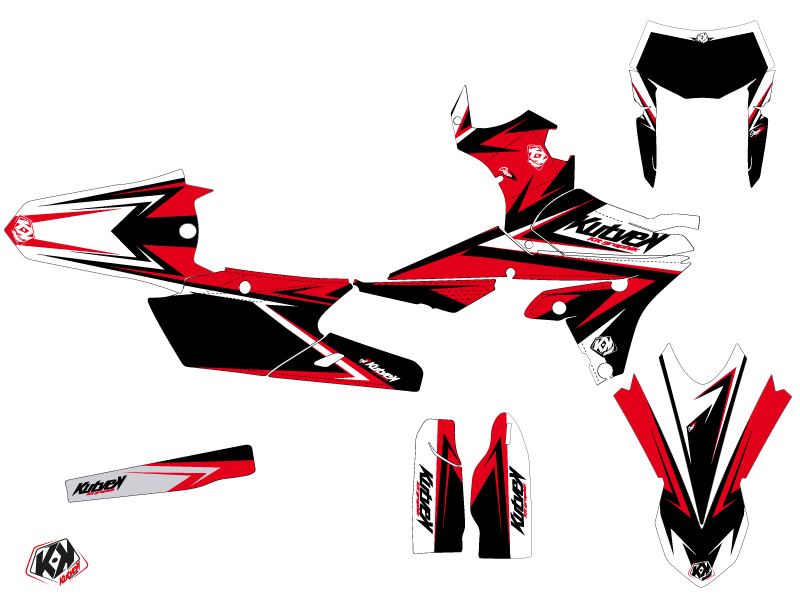 Kit Déco Moto-Cross Stage Yamaha 250 WRF Noir Rouge KUTVEK - vue 2