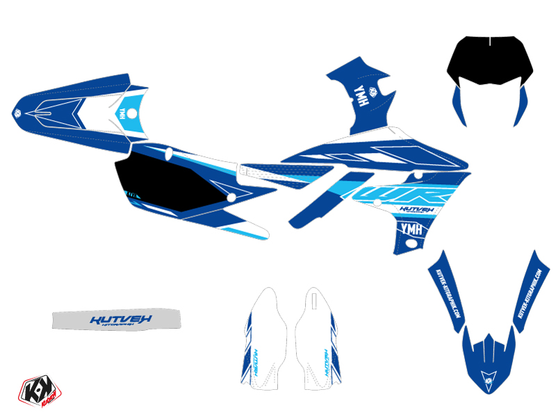 Kit Déco Moto Cross Outline Yamaha 250 WRF Bleu KUTVEK - vue 2