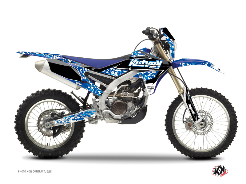 Kit décoration moto cross Predator Yamaha 250 WRF bleu KUTVEK