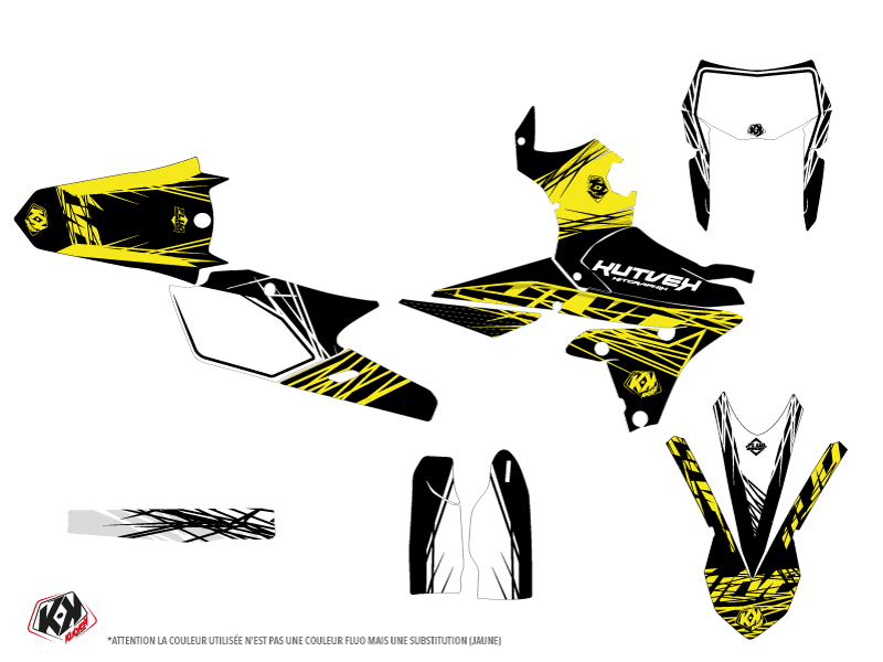 Kit de décoration Kutvek Eraser Fluo Yamaha 450 WRF jaune - vue 2