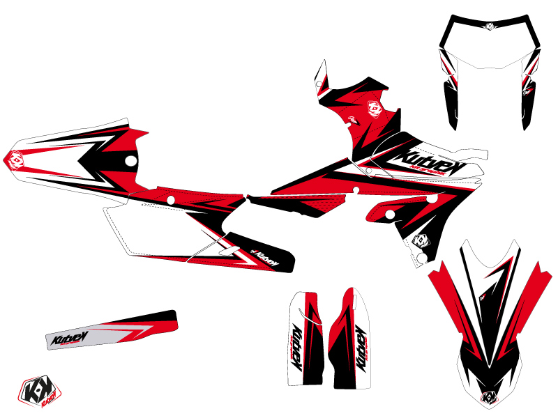 Kit Décoration Moto-Cross Stage Yamaha 450 WRF Noir Rouge KUTVEK - vue 2