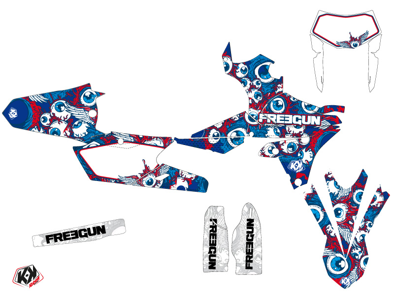 Kit Déco Moto Cross Freegun Eyed Yamaha 450 WRF Rouge - vue 2
