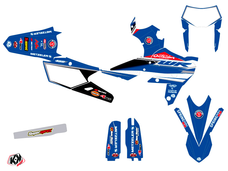 Kit Déco Moto Cross Replica Team Outsiders Yamaha 450 WRF 2018 KUTVEK - vue 2