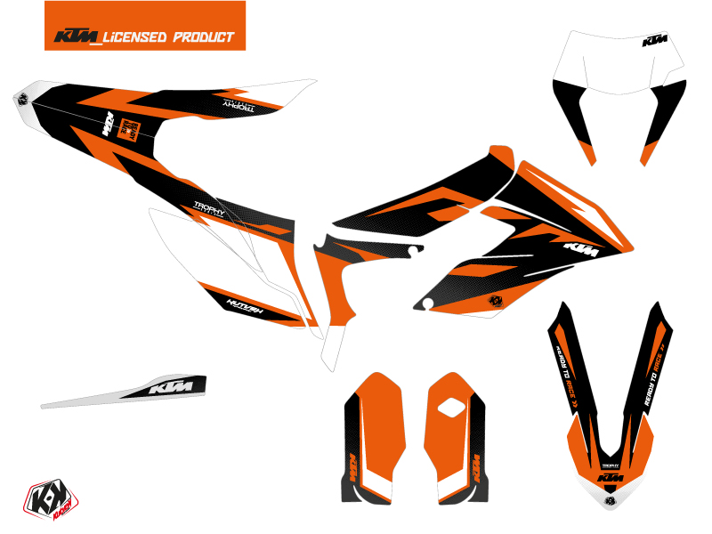 Kit Décoration Moto Cross Trophy KTM 250 FREERIDE Noir Orange KUTVEK - vue 2